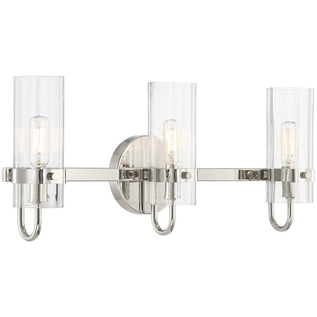 Brook 3 Light 22 inch Chrome Vanity Light Wall Light