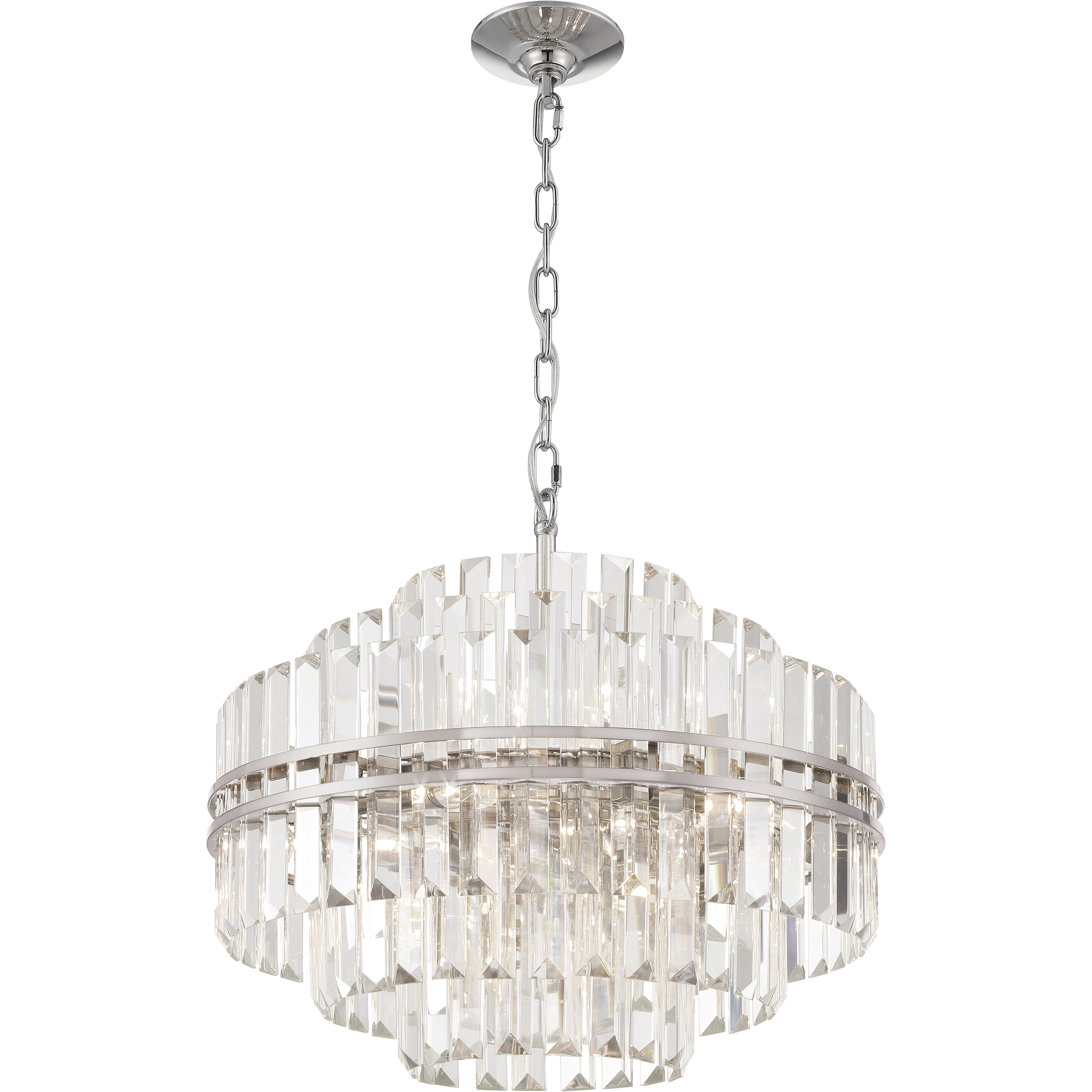 Hayes 12 Light 22 inch Polished Nickel Chandelier Ceiling Light