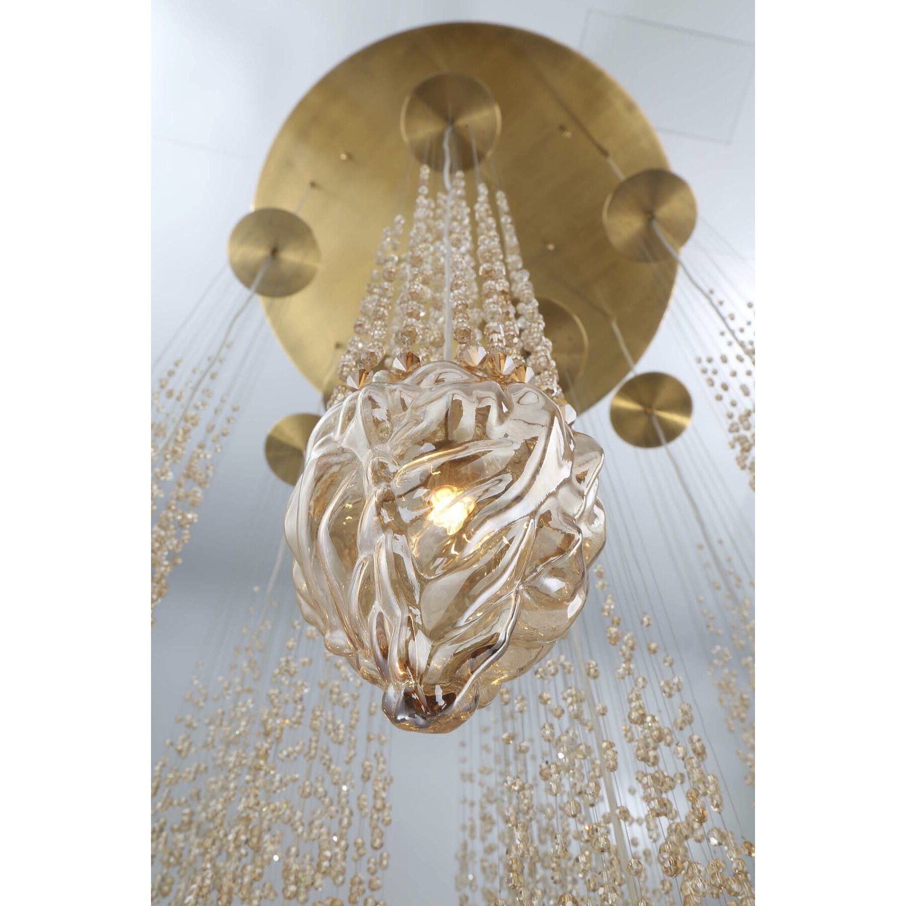 Cascata 7 Light 6 inch Polished Gold Chandelier Ceiling Light