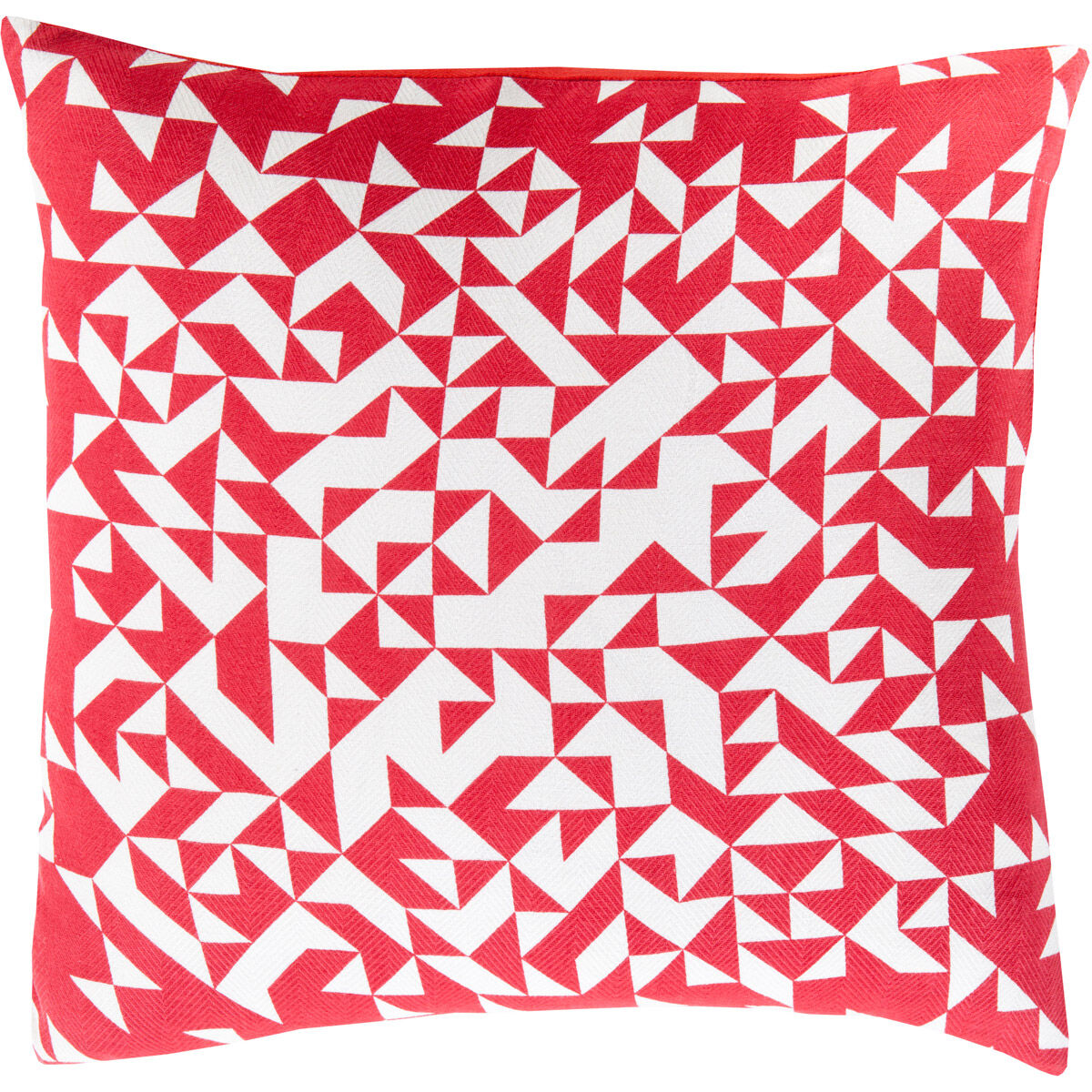 Teori 22 inch Bright Red, White Pillow Kit