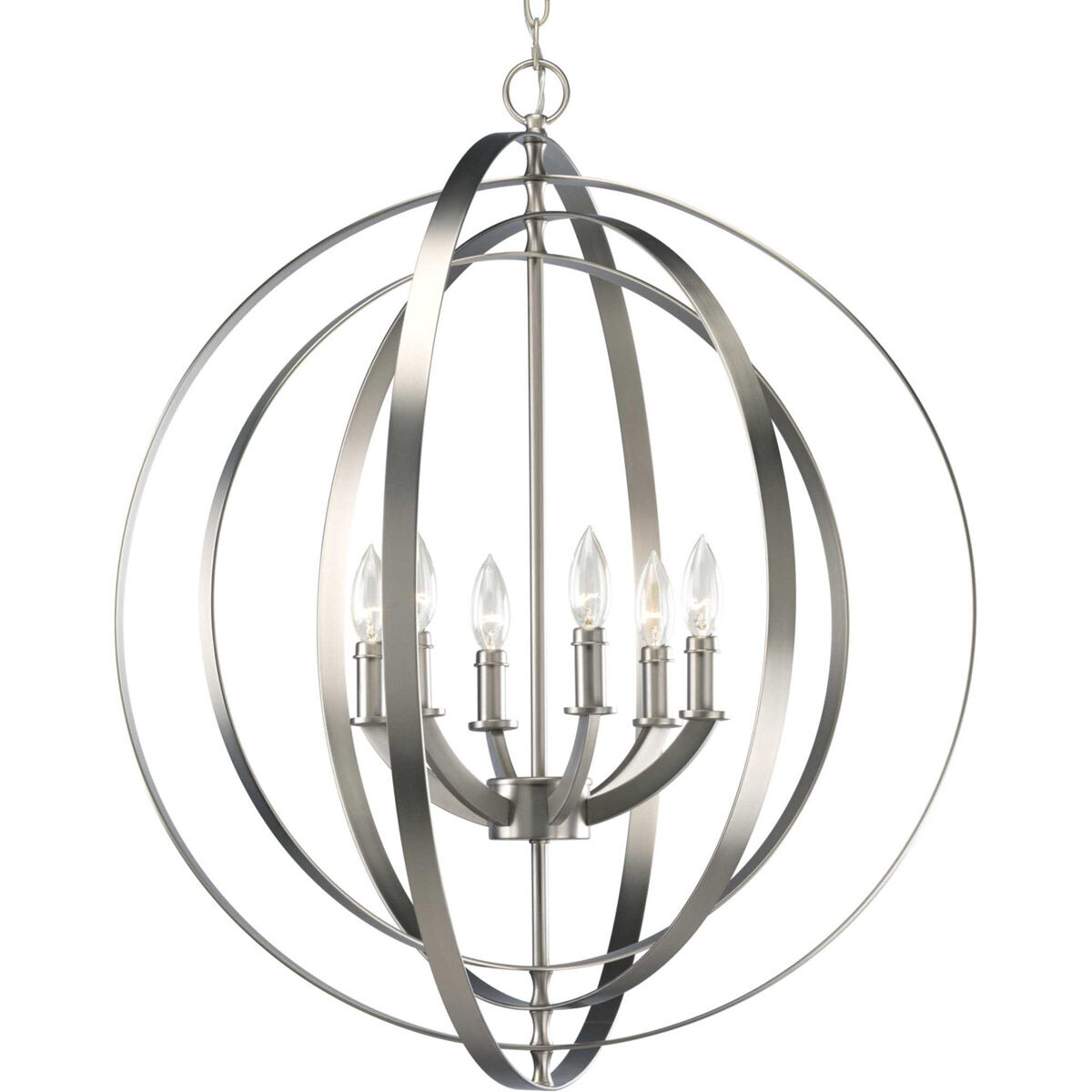 Buster 6 Light 27.75 inch Burnished Silver Foyer Pendant Ceiling Light