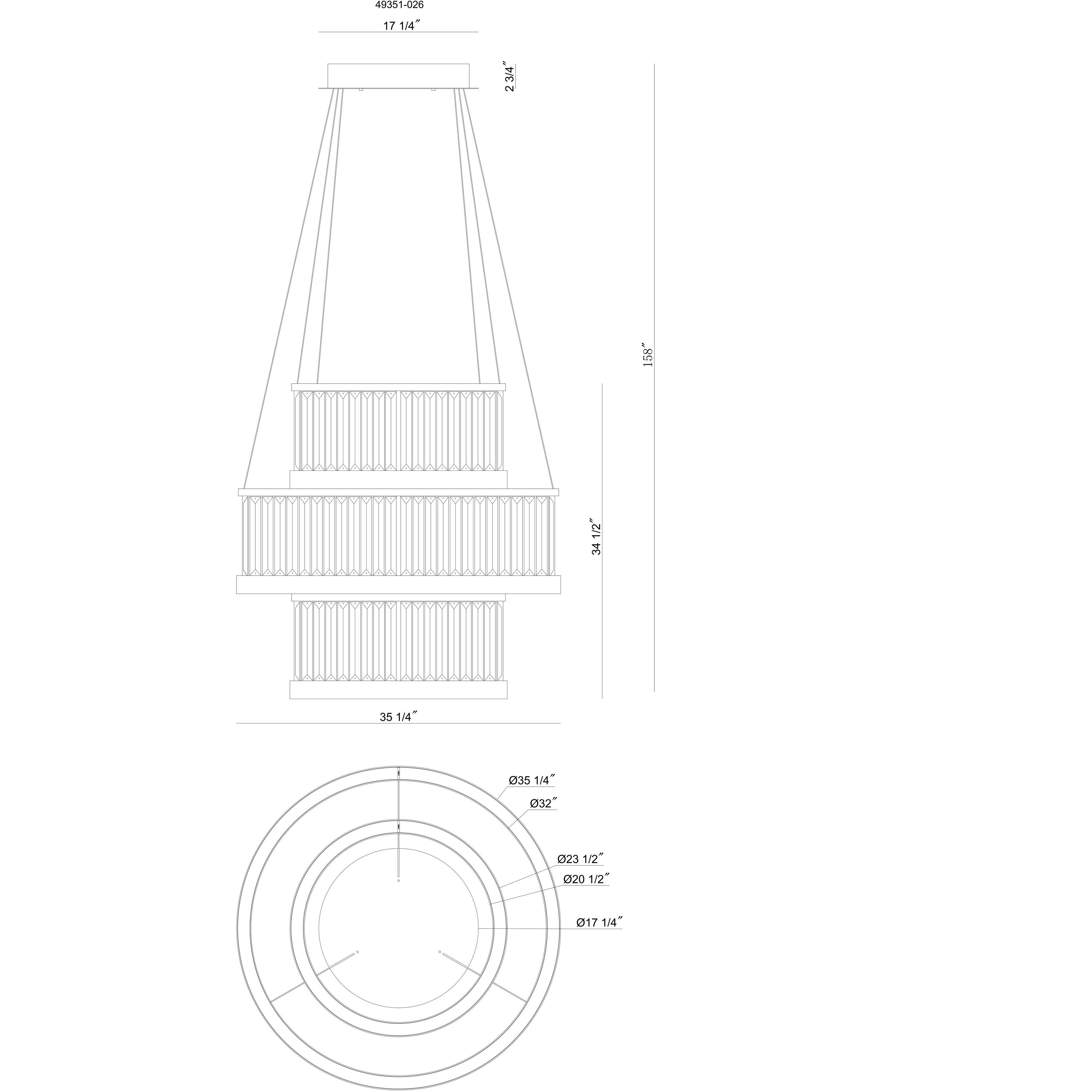 Empra LED 35.2 inch Matte Black Grand Chandelier Ceiling Light