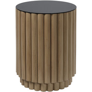 Fluted Barrel 17 inch Natural Stain Accent Table