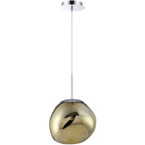 Bankwell 1 Light 10.5 inch Chrome Pendant Ceiling Light in Amber