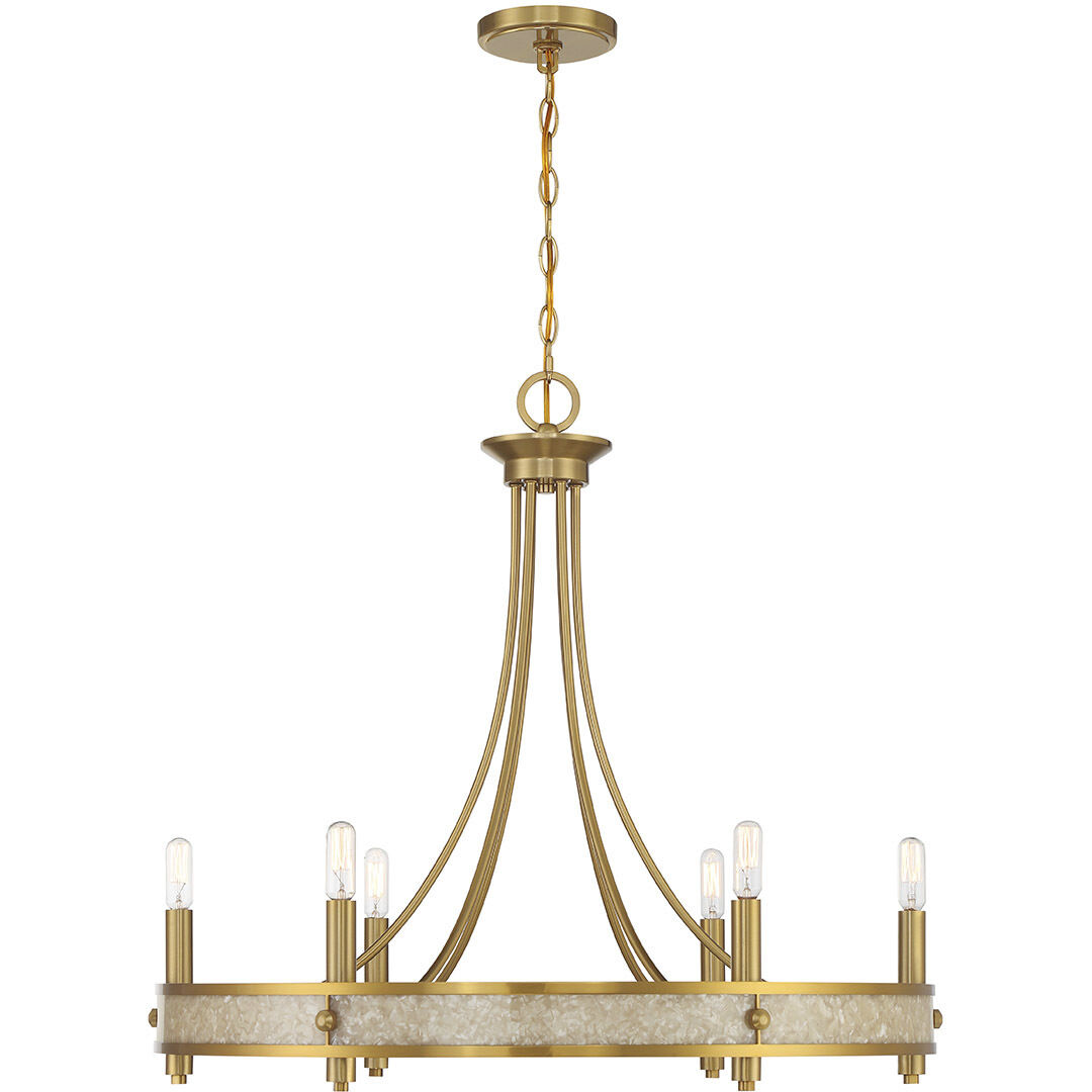 Camden 6 Light 28 inch Warm Brass Chandelier Ceiling Light