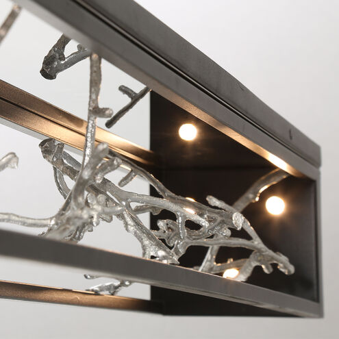 Aerie LED 48 inch Silver and Black Outdoor Wall Sconce