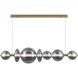 Atomo Linear Chandelier Ceiling Light in Gold, Smoke