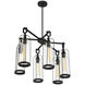 Yasmin 6 Light 20 inch Satin Black Outdoor Chandelier