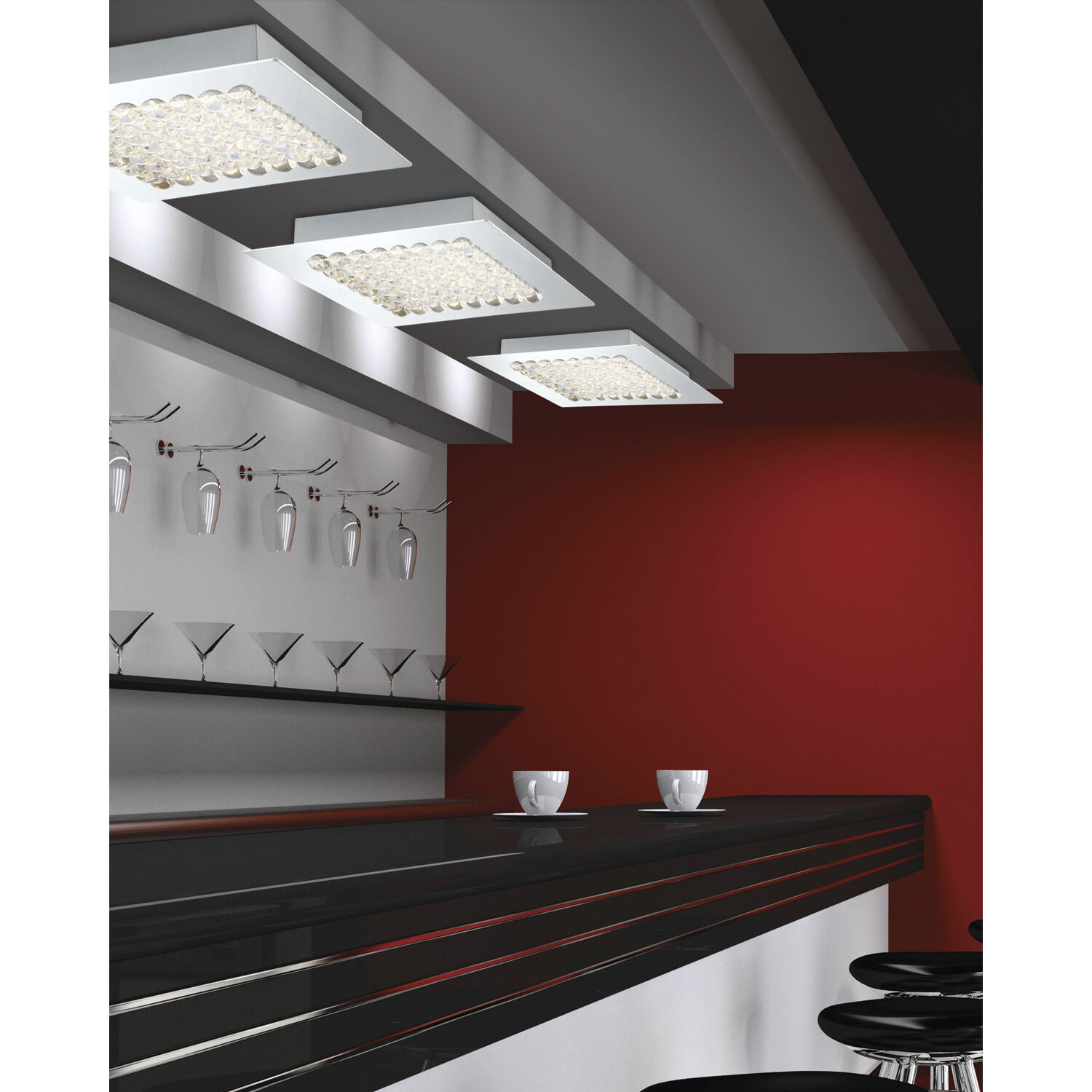 Denso LED 10 inch Chrome Flush Mount Ceiling Light, Medium