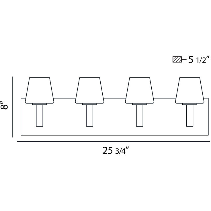 Anglo 4 Light 26 inch Chrome Vanity Light Wall Light