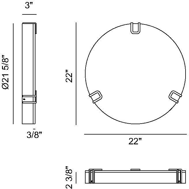 Noga 1 Light 22 inch Gold Flush Mount Ceiling Light
