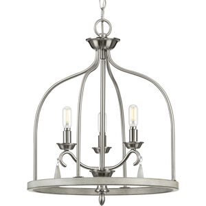 Vinings 3 Light 15.75 inch Brushed Nickel Foyer Pendant Ceiling Light