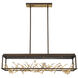 Aerie Linear Chandelier Ceiling Light in Gold and Black