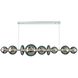 Atomo Linear Chandelier Ceiling Light in Chrome, Smoke