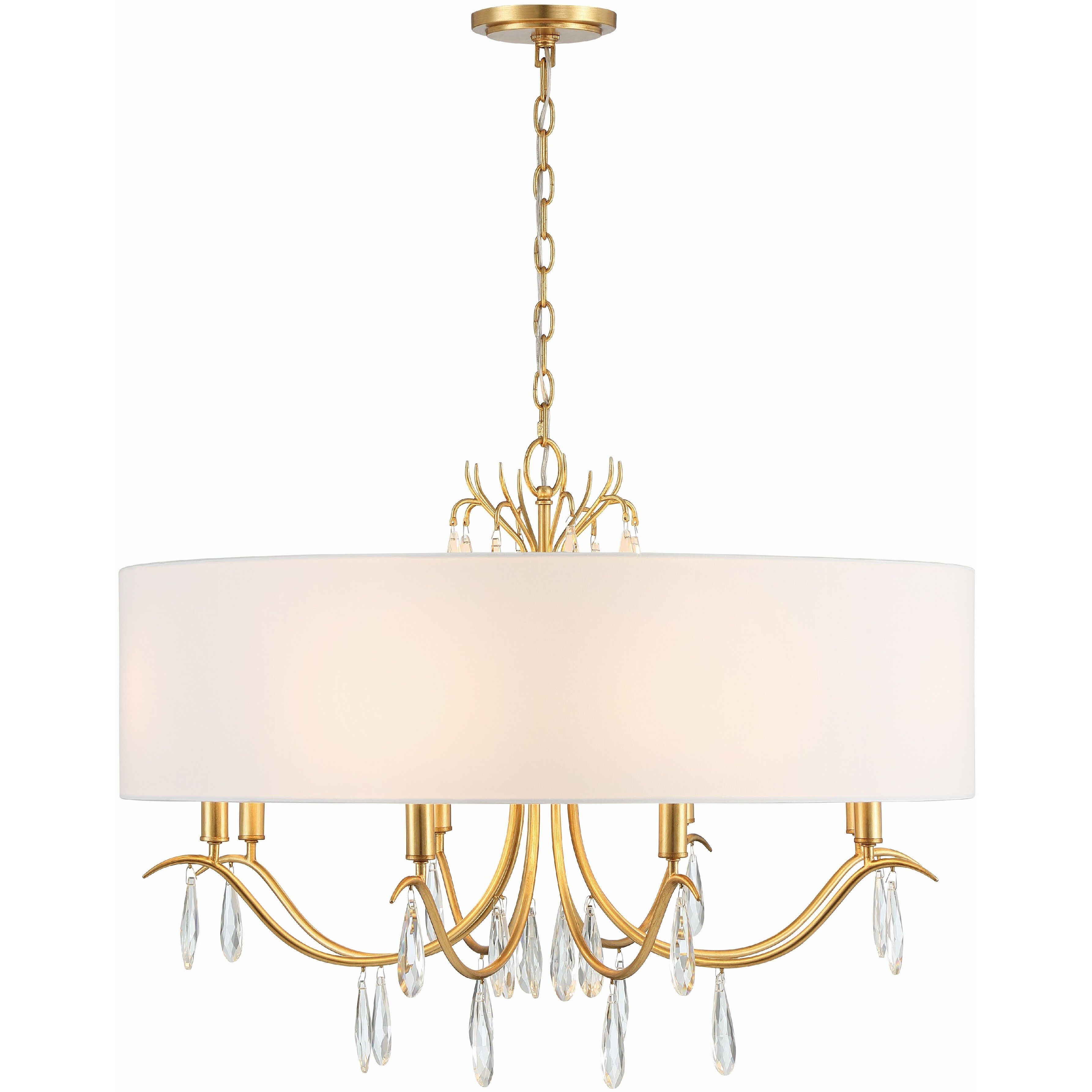 Rollins 8 Light 32 inch Antique Gold Chandelier Ceiling Light