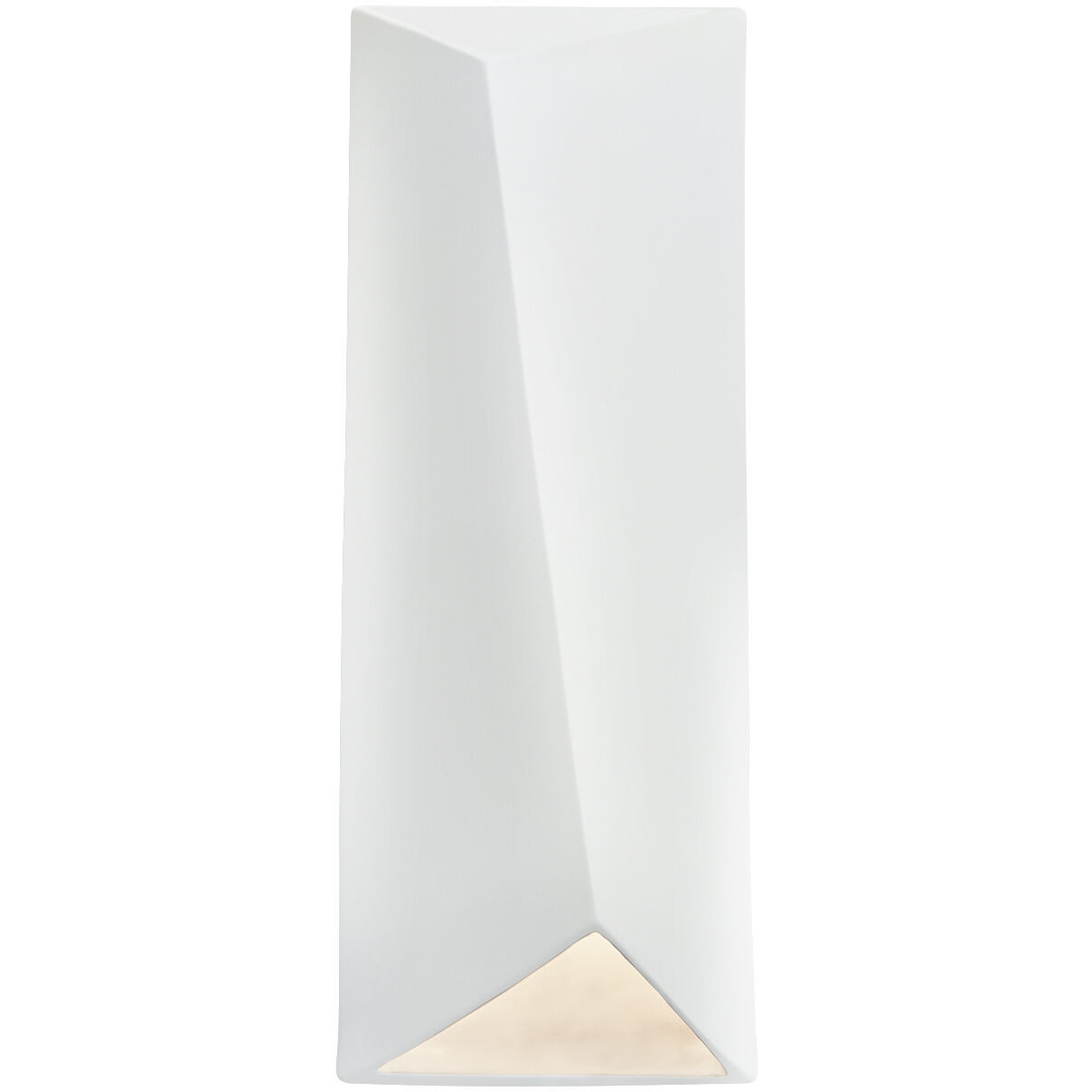 Ambiance LED 6 inch Gloss White ADA Wall Sconce Wall Light, Closed Top Fixture, Diagonal