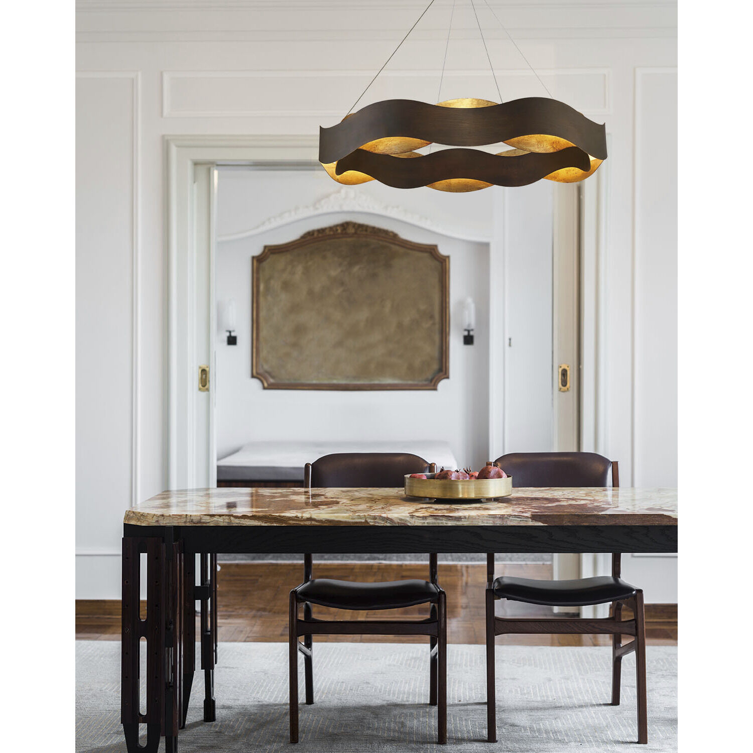 Vaughan LED 24 inch Bronze and Gold Pendant Ceiling Light, Medium