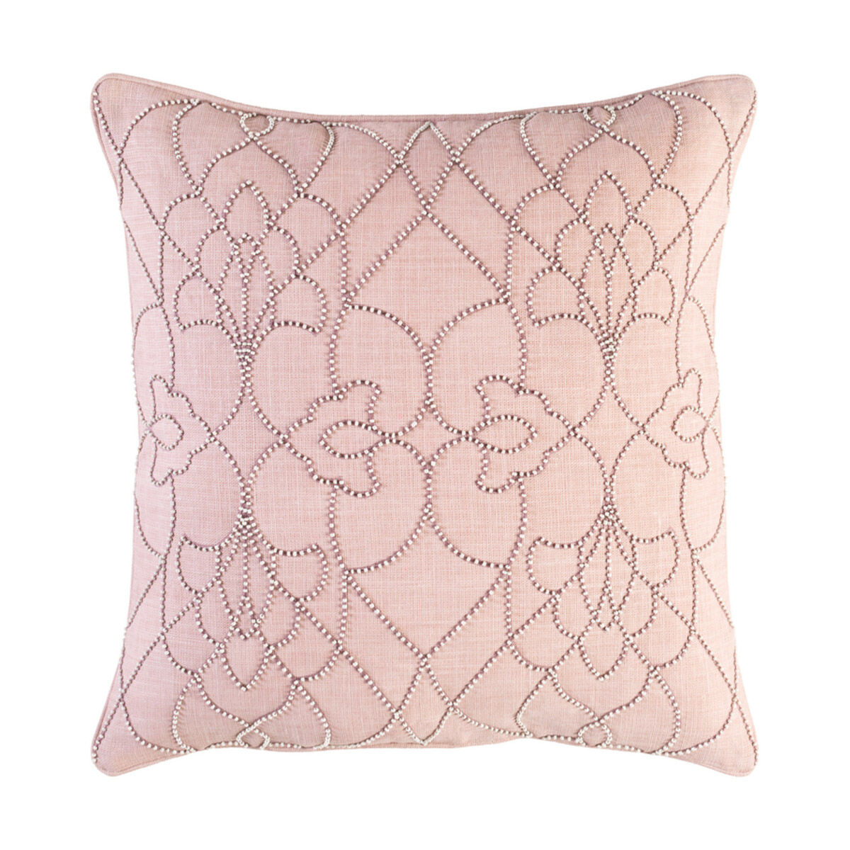 Dotted Pirouette 22 X 22 inch Camel and Mauve Throw Pillow
