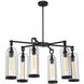 Yasmin 6 Light 20 inch Satin Black Outdoor Chandelier