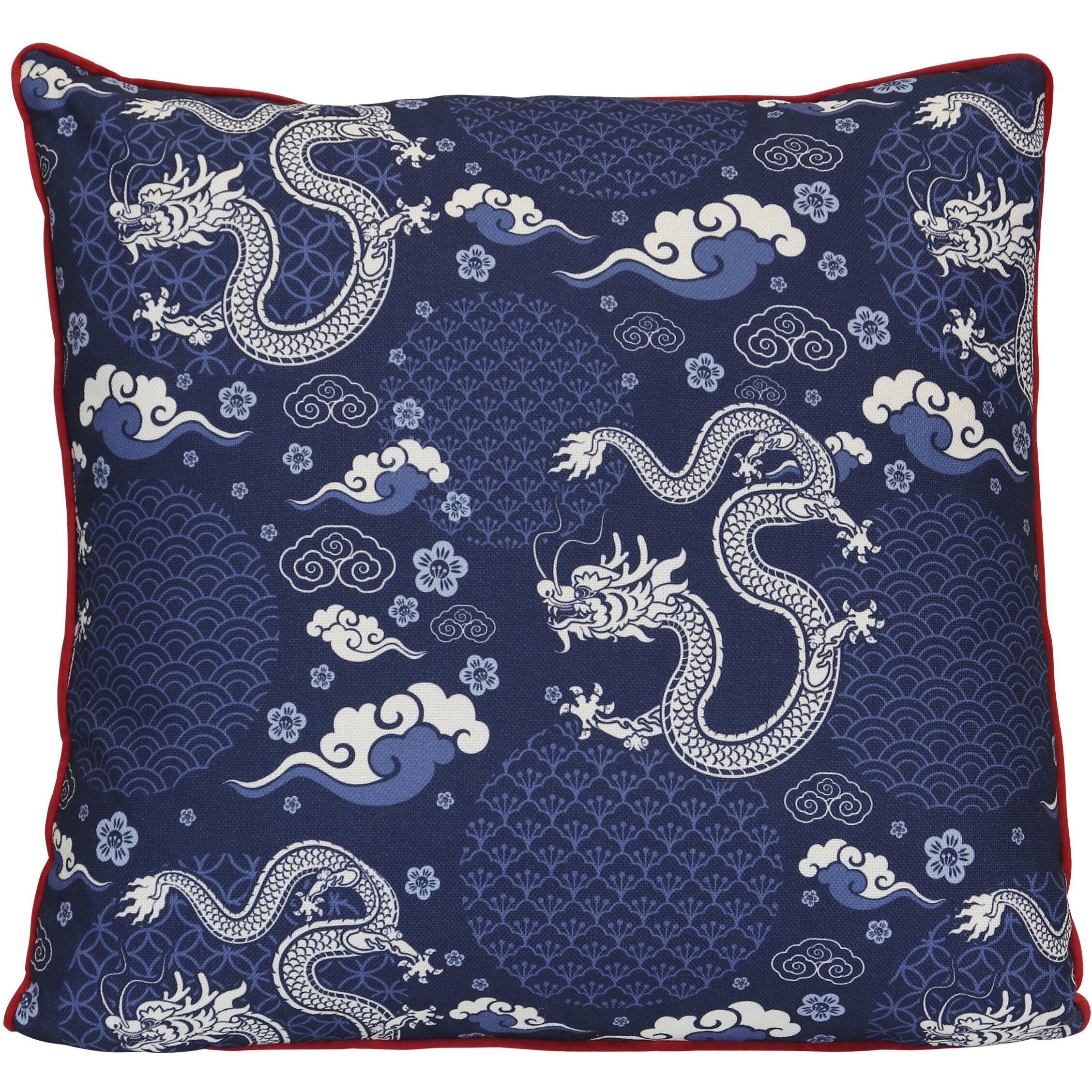 Chinoiserie 22 inch Deep Navy Pillow