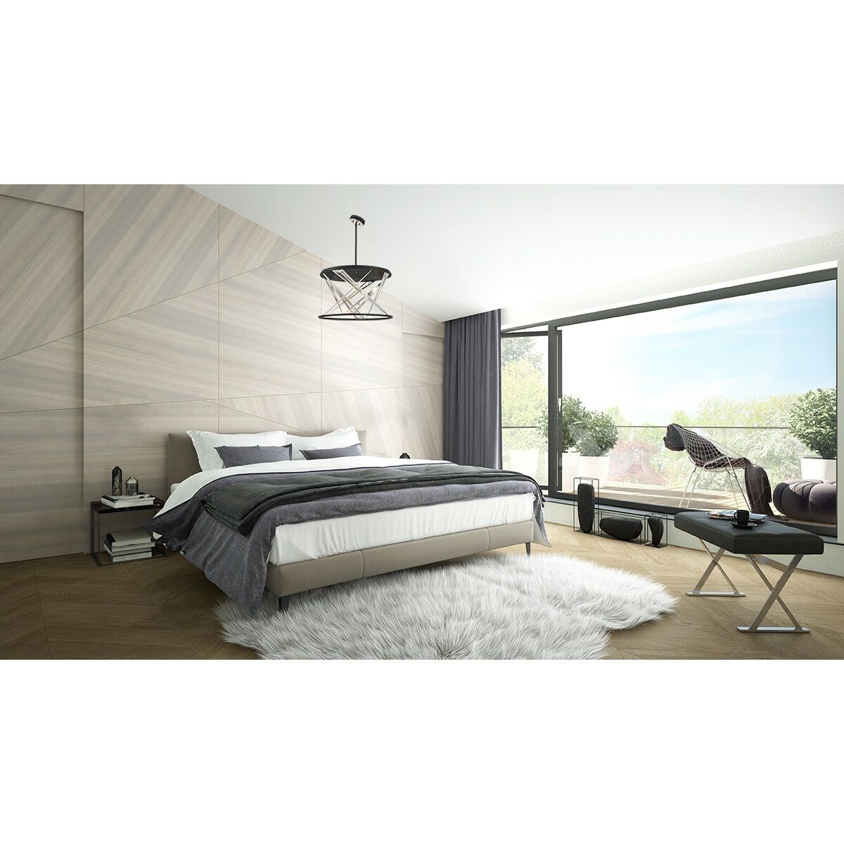 Sarise LED 16 inch Black Chandelier Ceiling Light