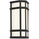 Monte 1 Light 14 inch Satin Black Outdoor LED Wall Sconce