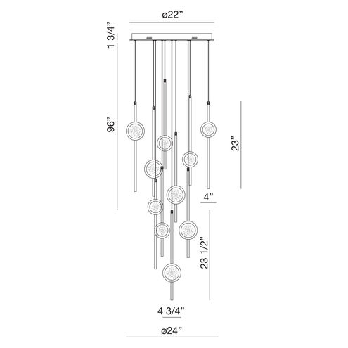 Barletta LED 24 inch Gold Chandelier Ceiling Light