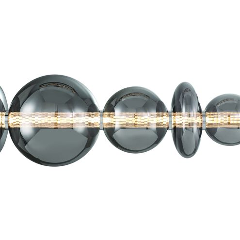 Atomo Linear Chandelier Ceiling Light in Chrome, Smoke