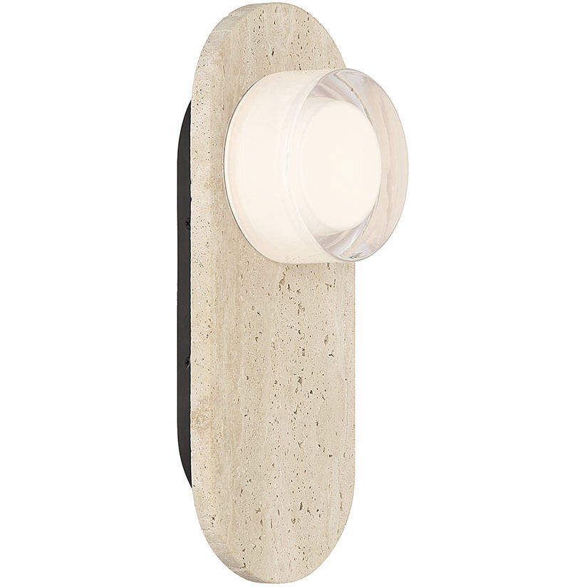 Sternn LED 15 inch Travertine Outdoor Wall Sconce in Clear Wave