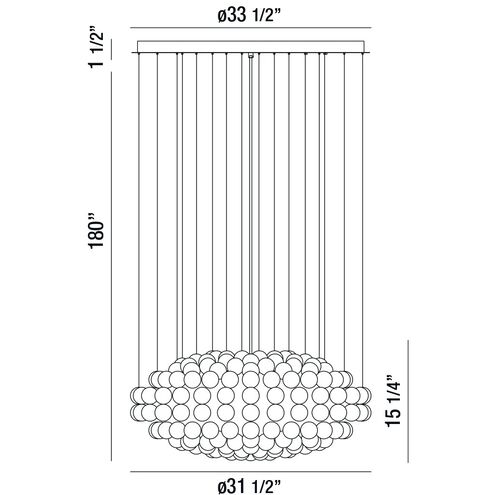 Riverdale 10 Light 32 inch Chrome Chandelier Ceiling Light