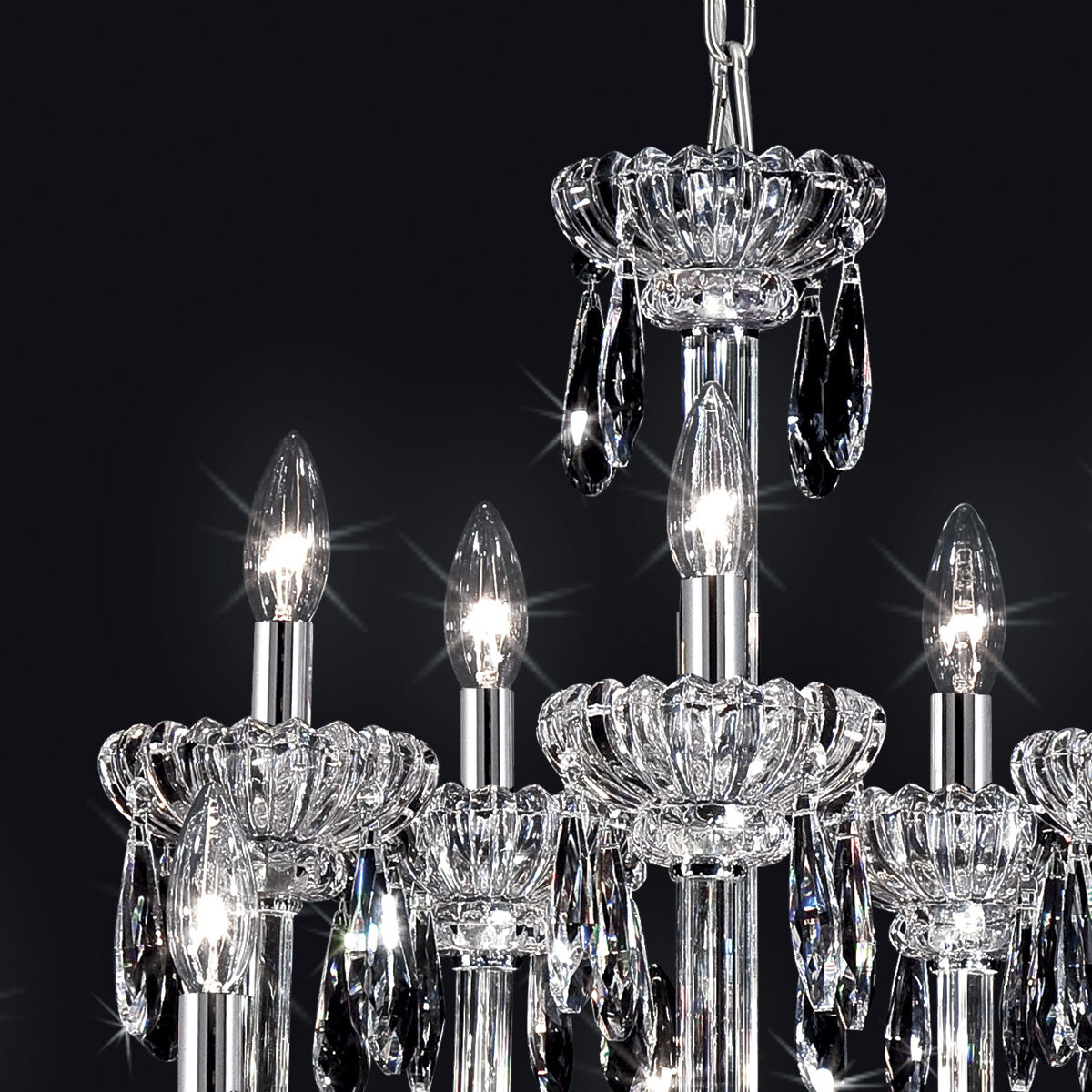 Villa 6 Light 22 inch Chrome Chandelier Ceiling Light