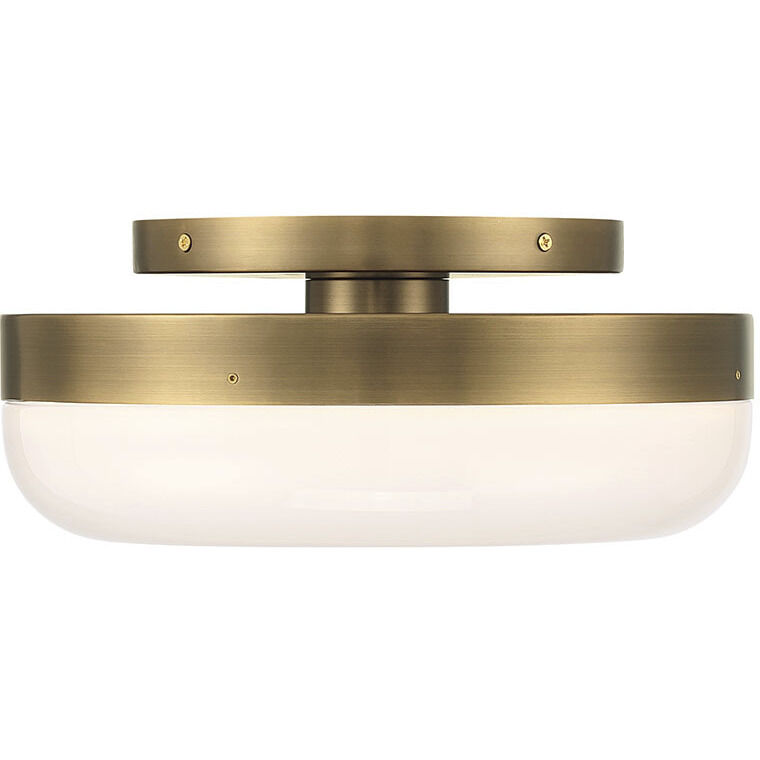 Harwel LED 12 inch Antique Brass Flush Mount Ceiling Light