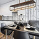 Aerie Linear Chandelier Ceiling Light in Gold and Black