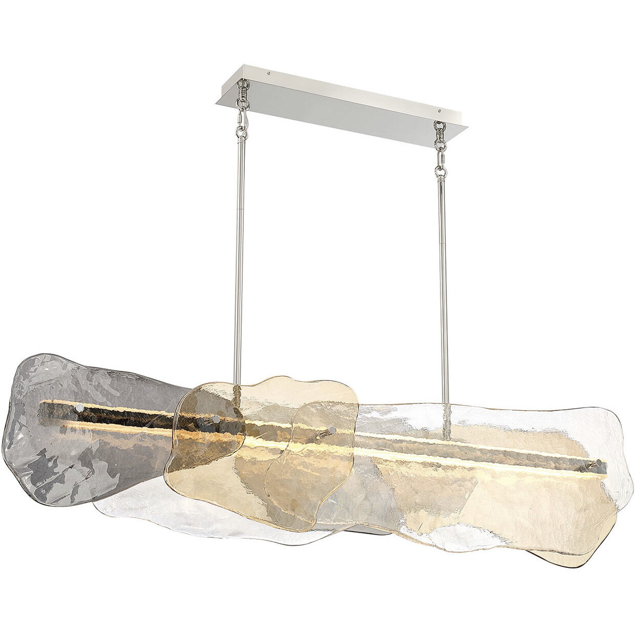 Grotto LED 58.25 inch Polished Nickel Linear Chandelier Ceiling Light