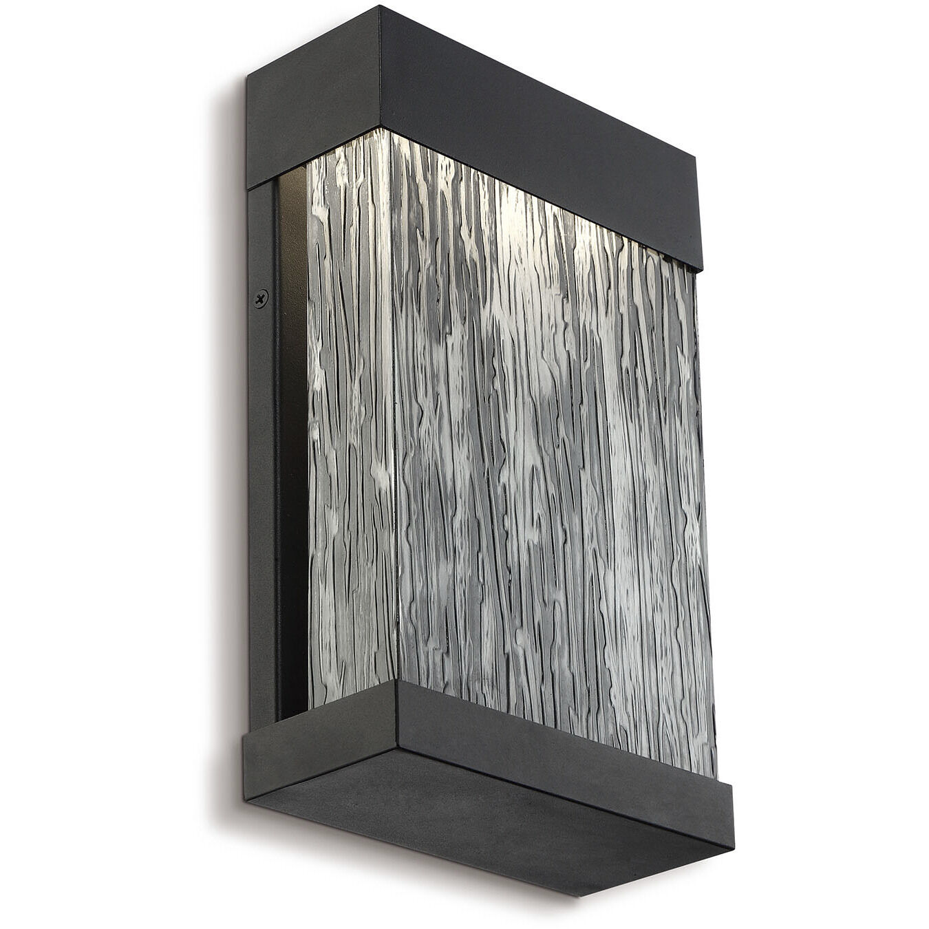 Tiffany LED 11.38 inch Black Outdoor Wall Sconce, Small