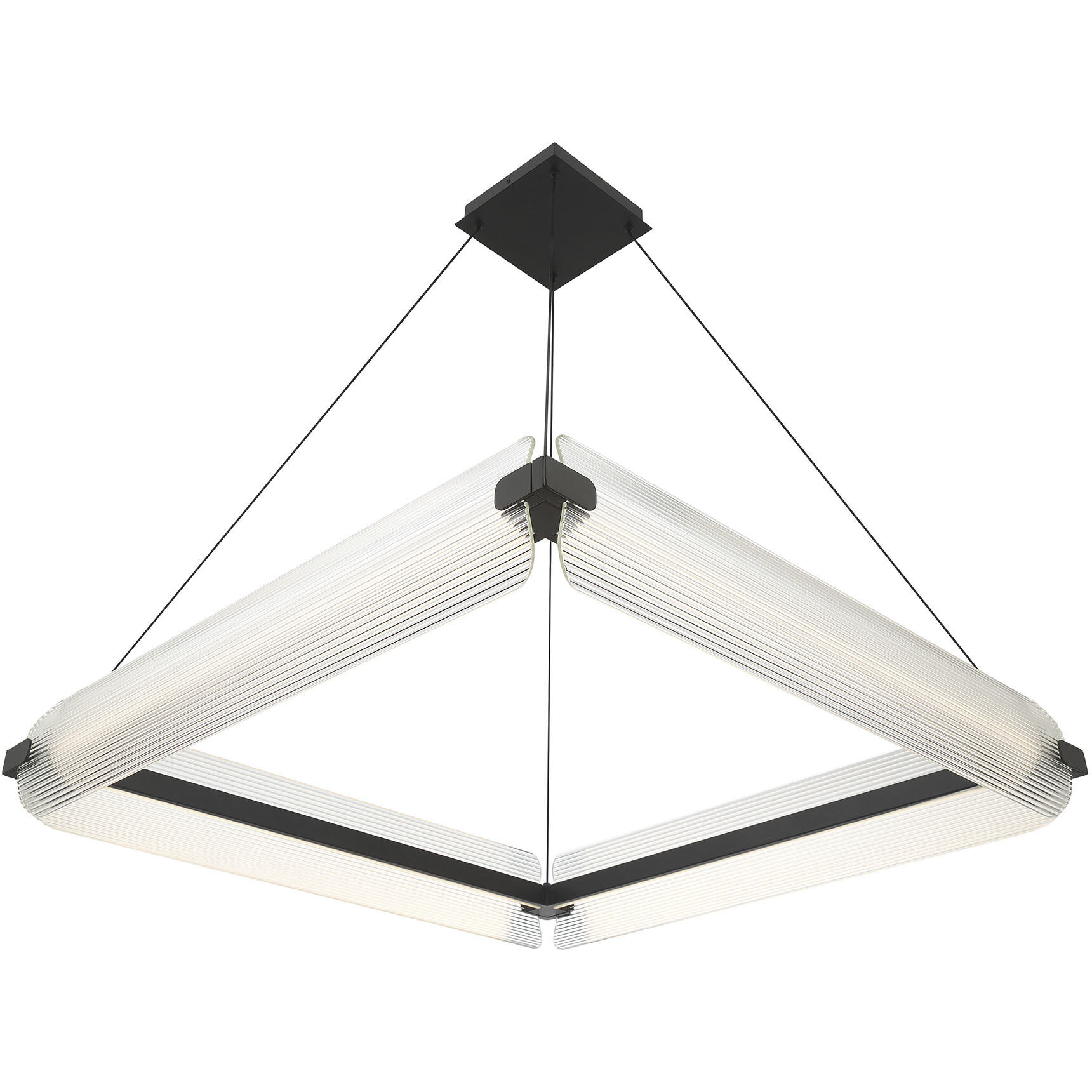 Neoness LED 34.25 inch Matte Black Chandelier Ceiling Light in Clear