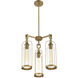 Yasmin 3 Light 18 inch Aged Gold Outdoor Chandelier