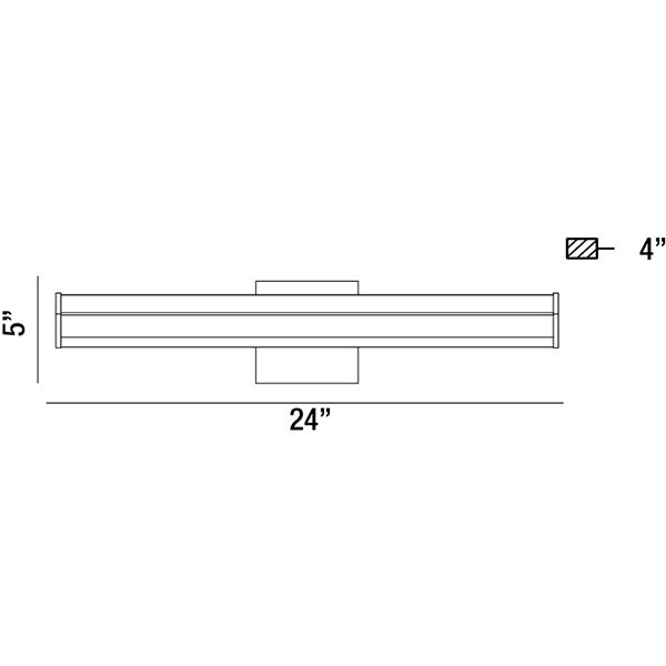 Arco LED 24 inch Aluminum Wall Sconce Wall Light, Medium