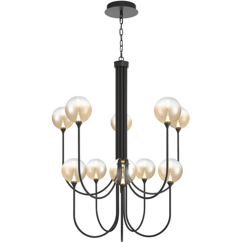 Iissa 10 Light 40 inch Black Chandelier Ceiling Light in Amber