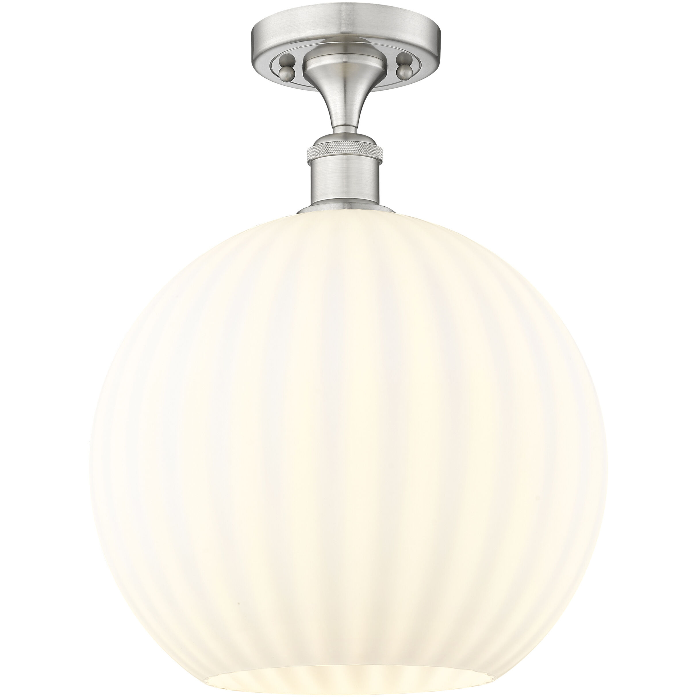 Ballston White Venetian 1 Light 12.00 inch Semi-Flush Mount