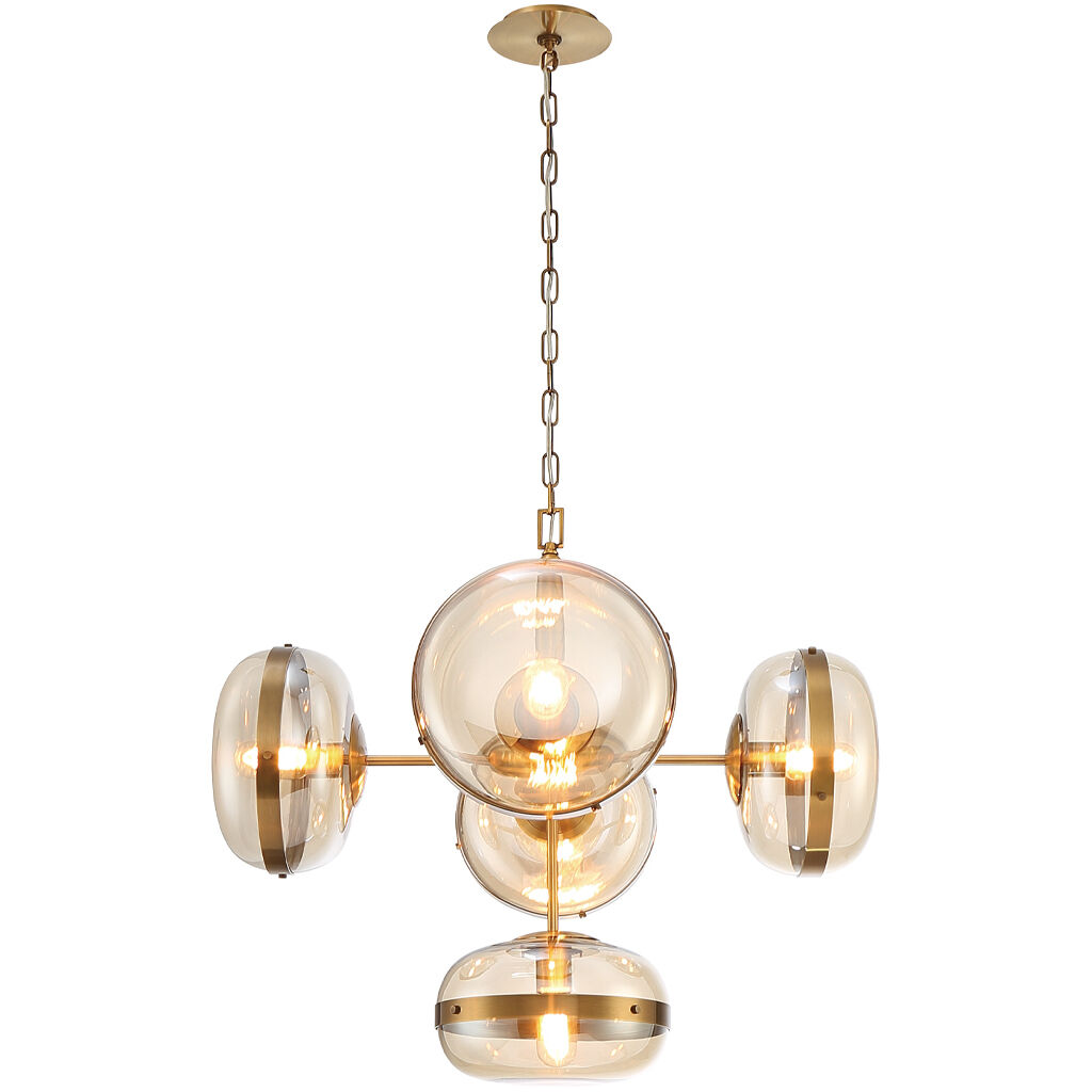 Nottingham 5 Light 28 inch Brass Chandelier Ceiling Light