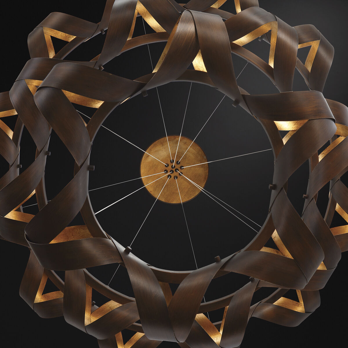 Banderia LED 43.75 inch Bronze and Gold Chandelier Ceiling Light, Large