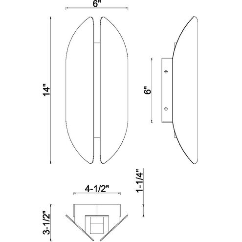 Inntra 1 Light 14 inch Brass Outdoor Wall Sconce