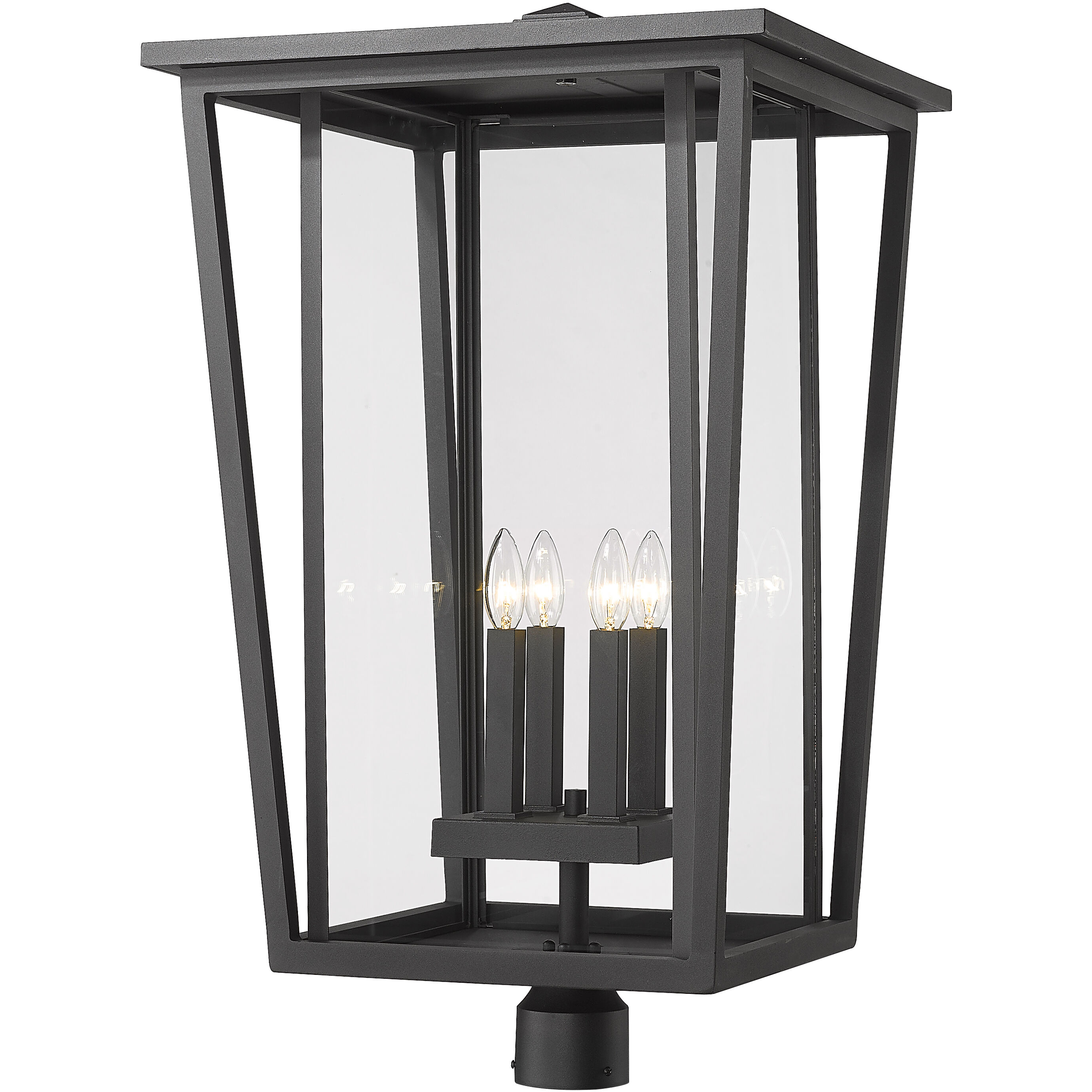 Seoul 4 Light 30.75 inch Black Outdoor Post Mount Fixture