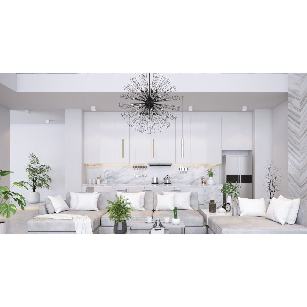 Dendelio 35 Light 54 inch Black Chandelier Ceiling Light