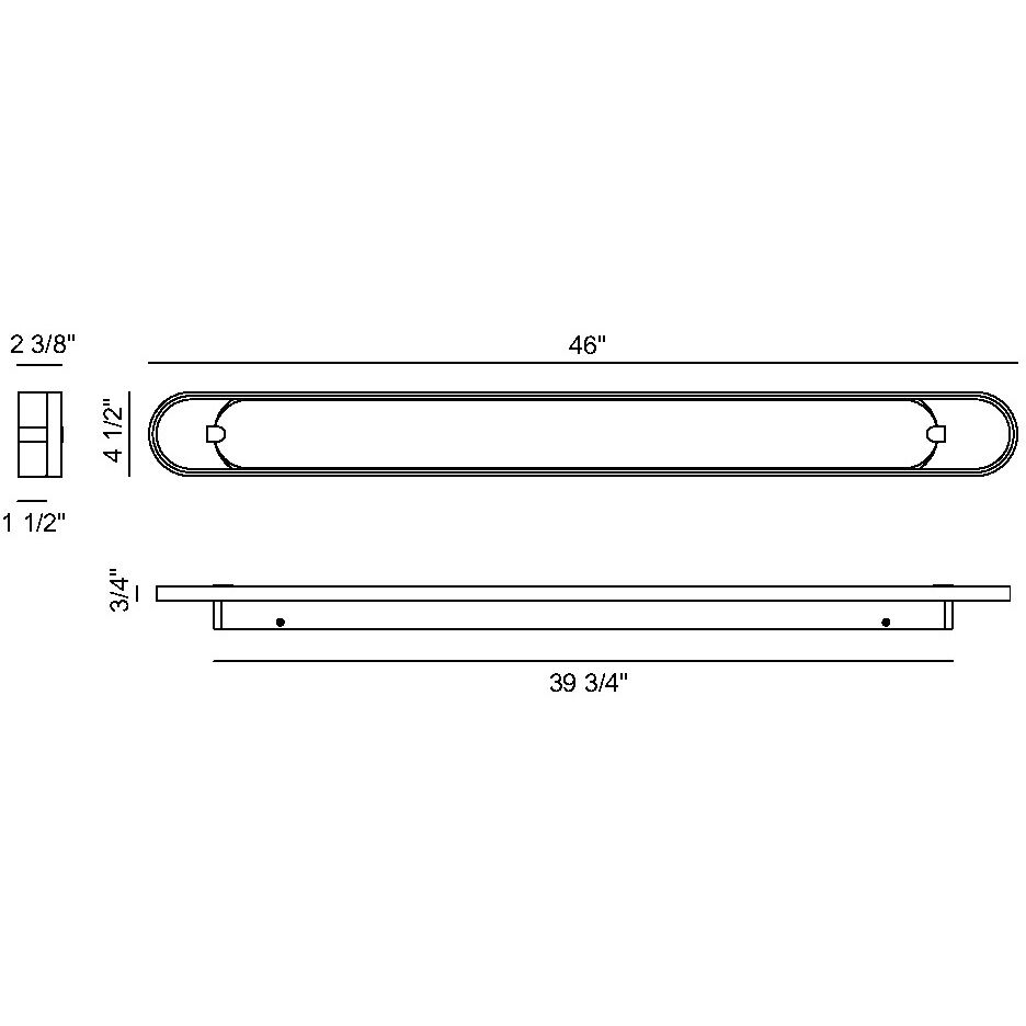 Noga 1 Light 46 inch Black Vanity Light Wall Light