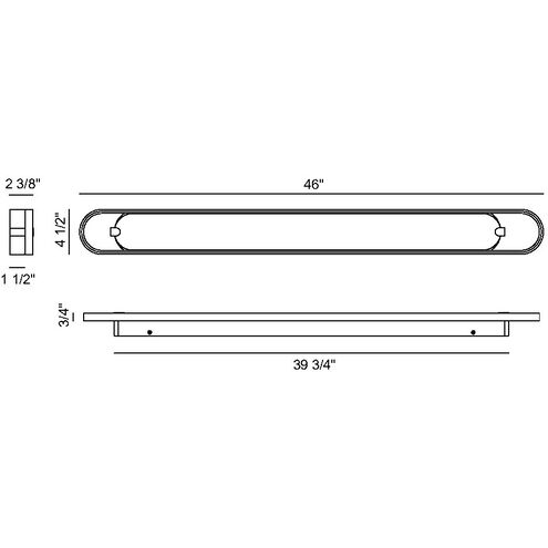 Noga 1 Light 46 inch Gold Vanity Light Wall Light