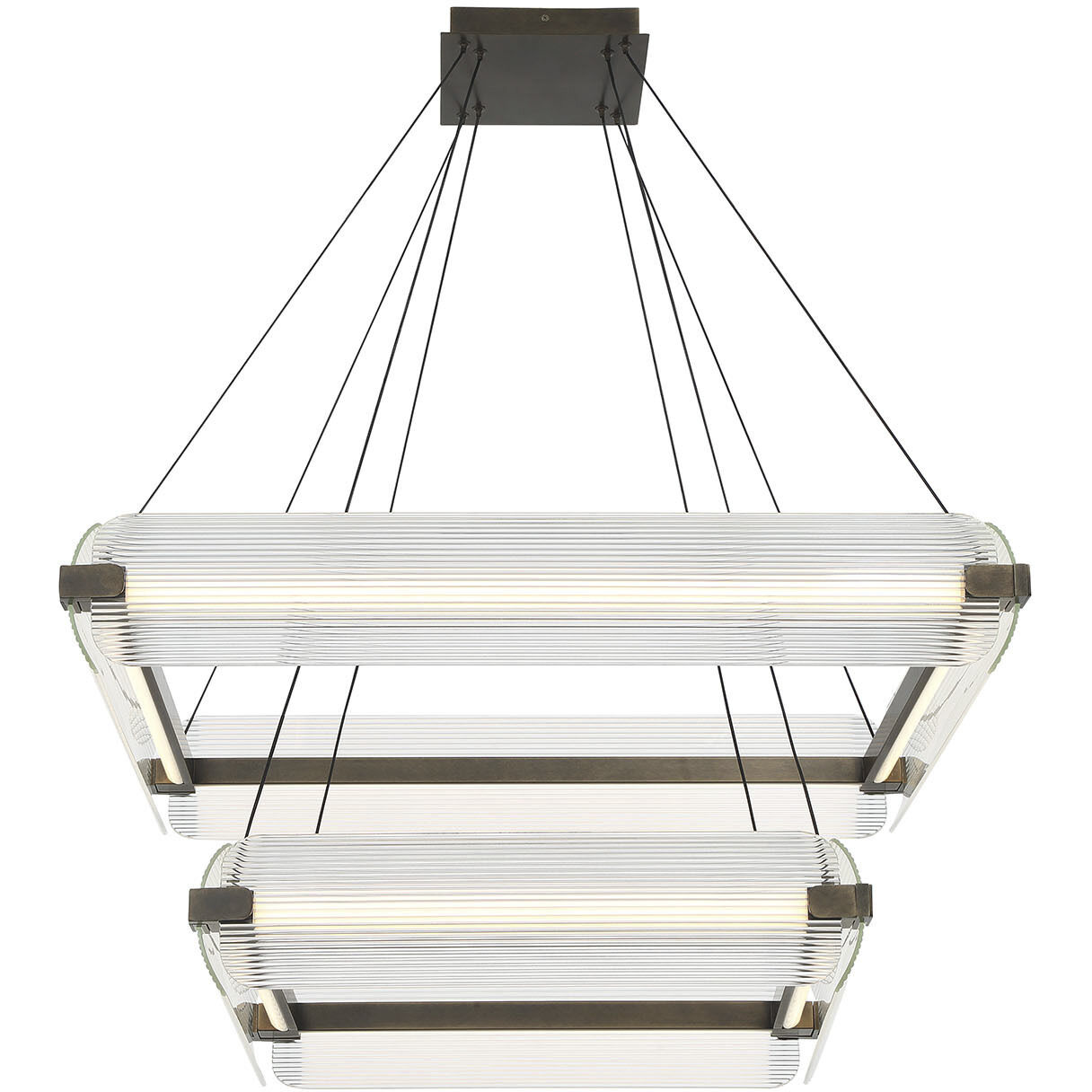 Neoness LED 34.25 inch Weathered Brass Grand Chandelier Ceiling Light in Clear