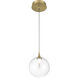 Iissa LED 6.25 inch Gold Pendant Ceiling Light in Clear