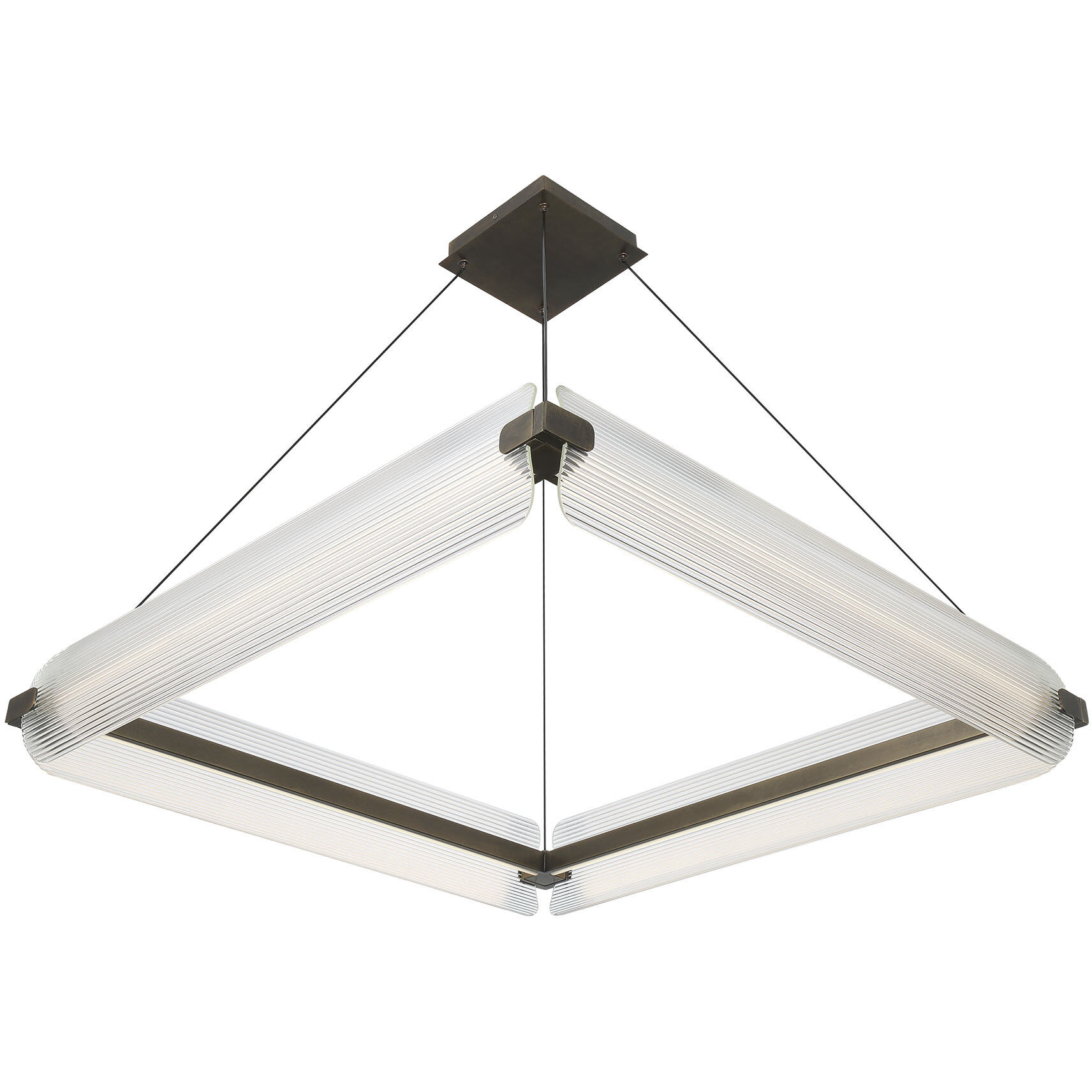 Neoness LED 34.25 inch Weathered Brass Chandelier Ceiling Light in Clear